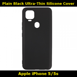 Plain BLACK Ultra-Thin Soft Silicone TPU Matte Gel Stylist Cover for iPhone 5/5s Slim Fit Look